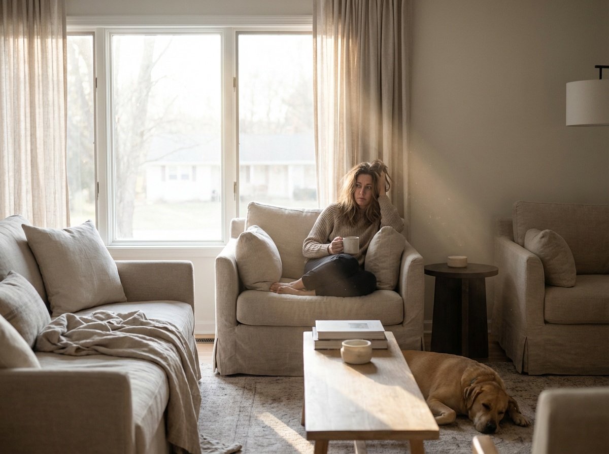 Feel tired at home while resting indoors